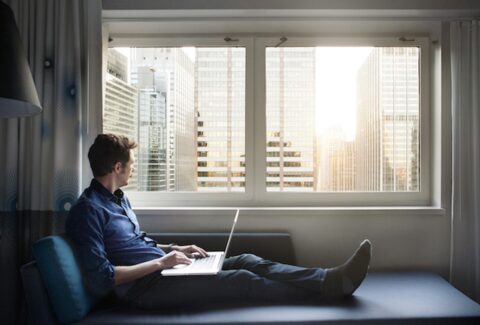 Man using laptop