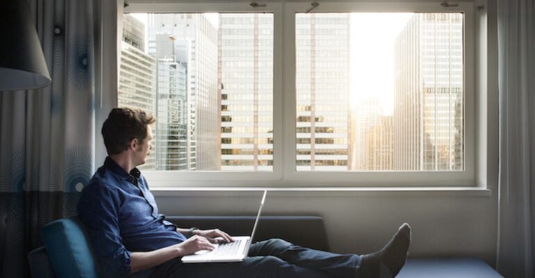 Man using laptop