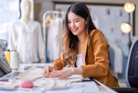 Young professional clothes fashion designer